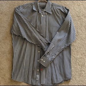 Gitman Bro’s. Black and white stripped shirt